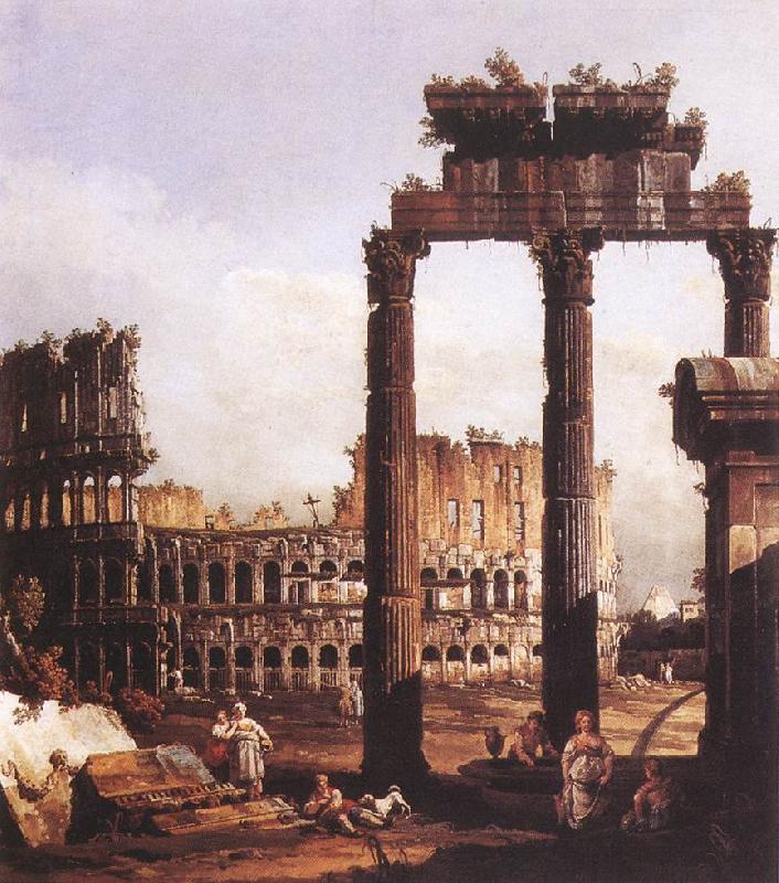 Bernardo Bellotto Capriccio with the Colosseum oil painting image